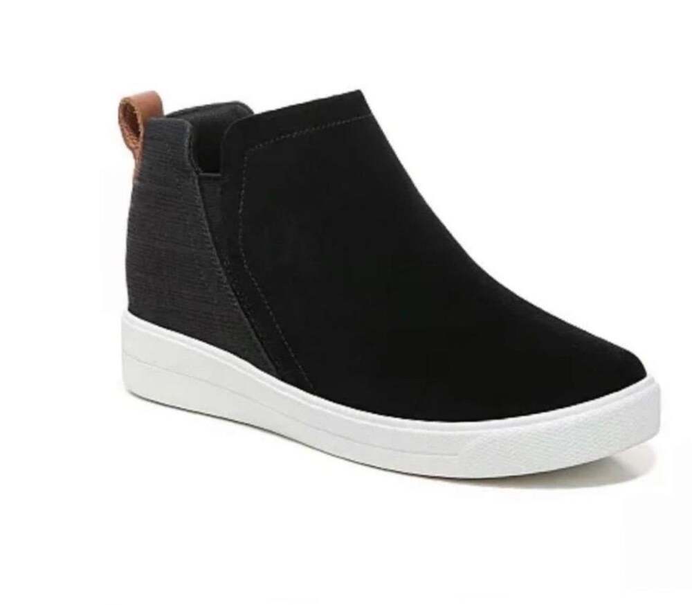 Ryka Womens 10 Black Vera Suede Textile Slip On Platform Sneakers Casual Chic